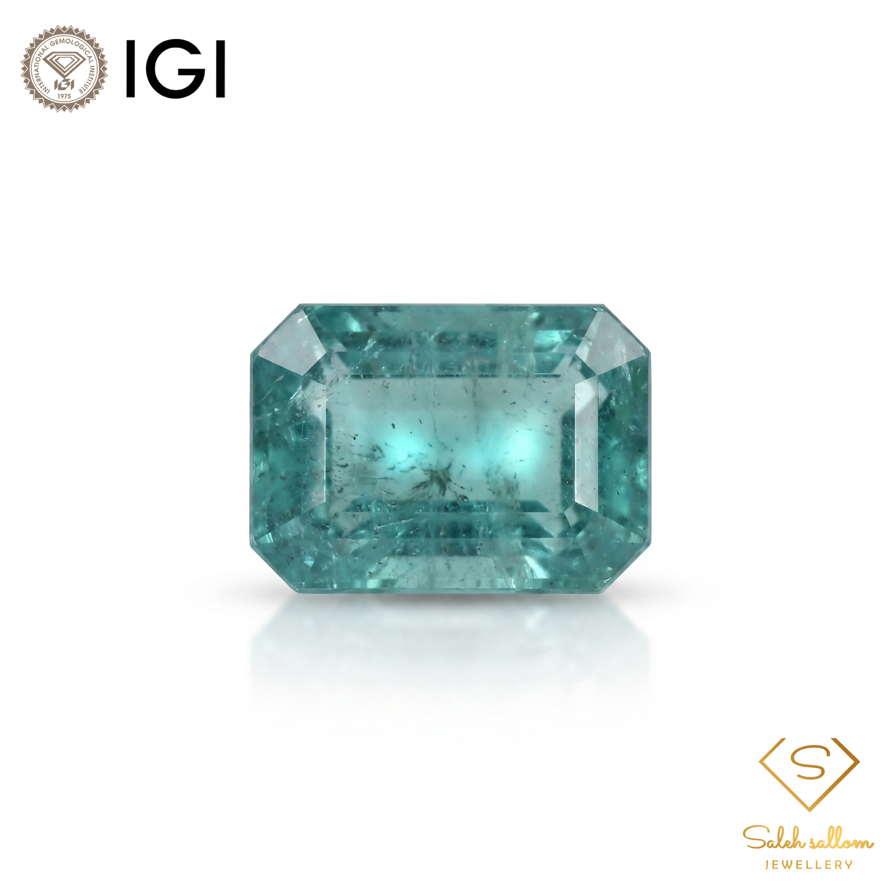 IGI Certified Natural Emerald | 1.69 Carats Emerald Cut | Fine Transparent Green Gemstone-Saleh Sallom
