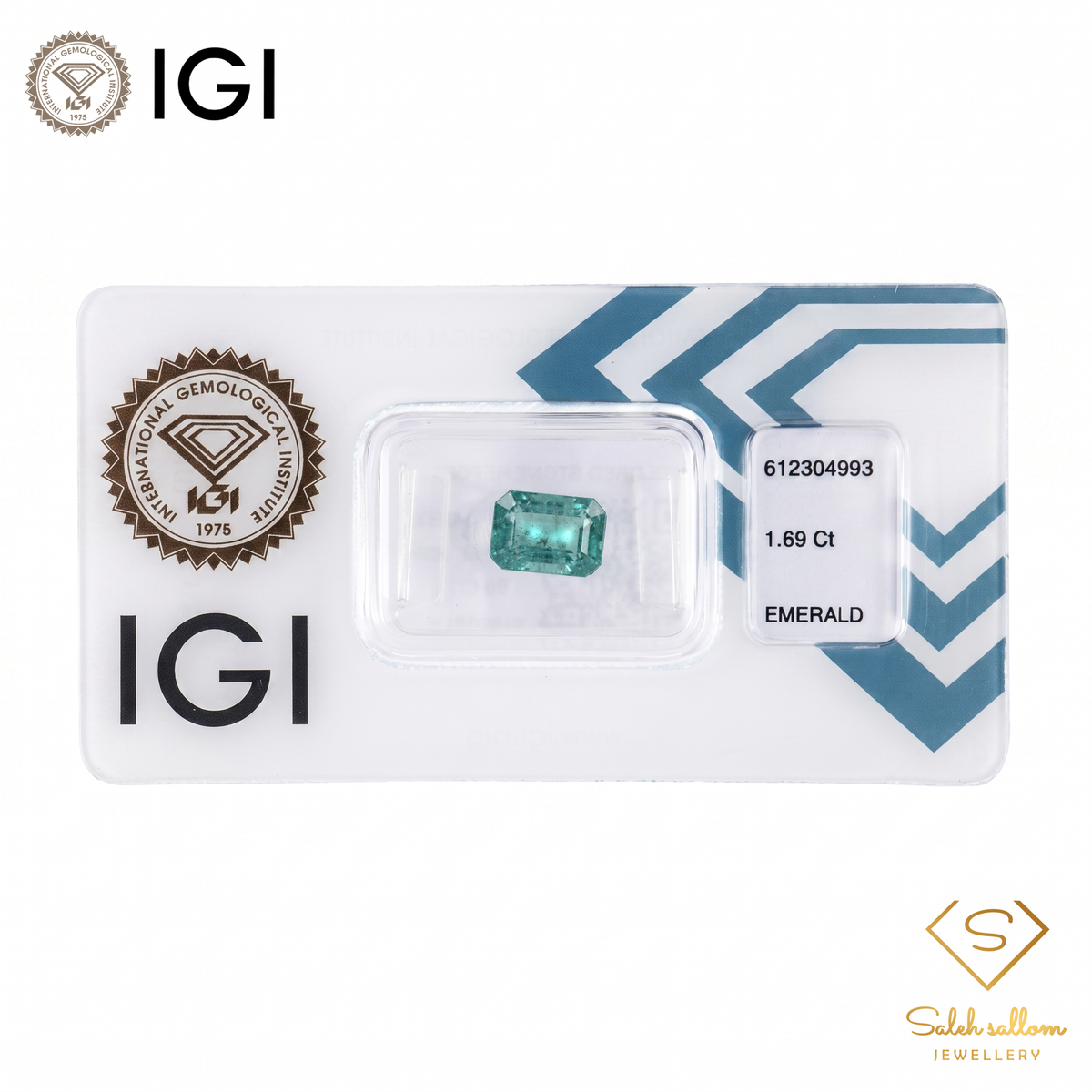 IGI Certified Natural Emerald | 1.69 Carats Emerald Cut | Fine Transparent Green Gemstone-Saleh Sallom