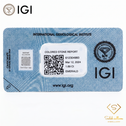 IGI Certified Natural Emerald | 1.69 Carats Emerald Cut | Fine Transparent Green Gemstone-Saleh Sallom