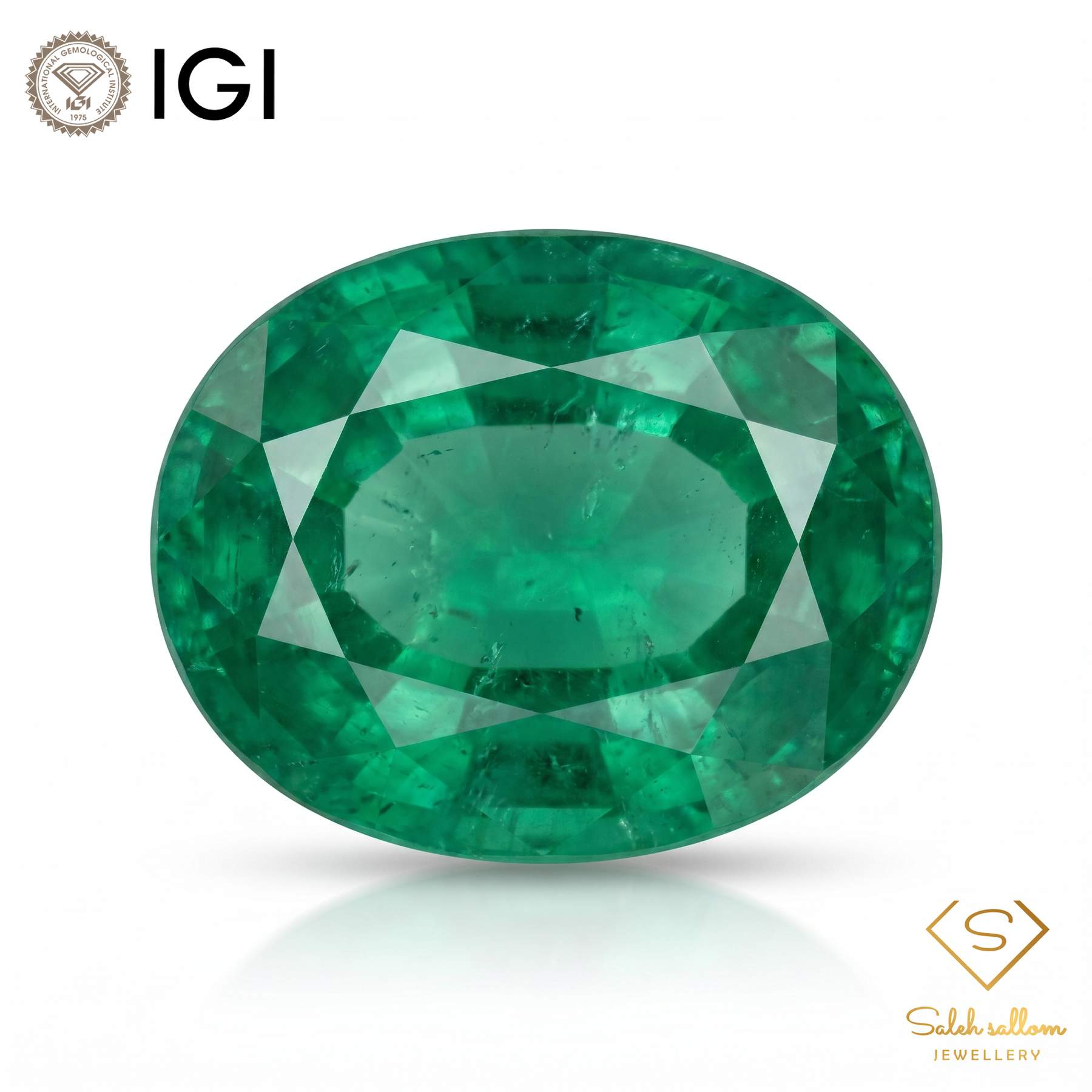 IGI Certified Natural Emerald | 3.83 Carats Oval Mixed Cut | Fine Green Collector Gemstone-Saleh Sallom