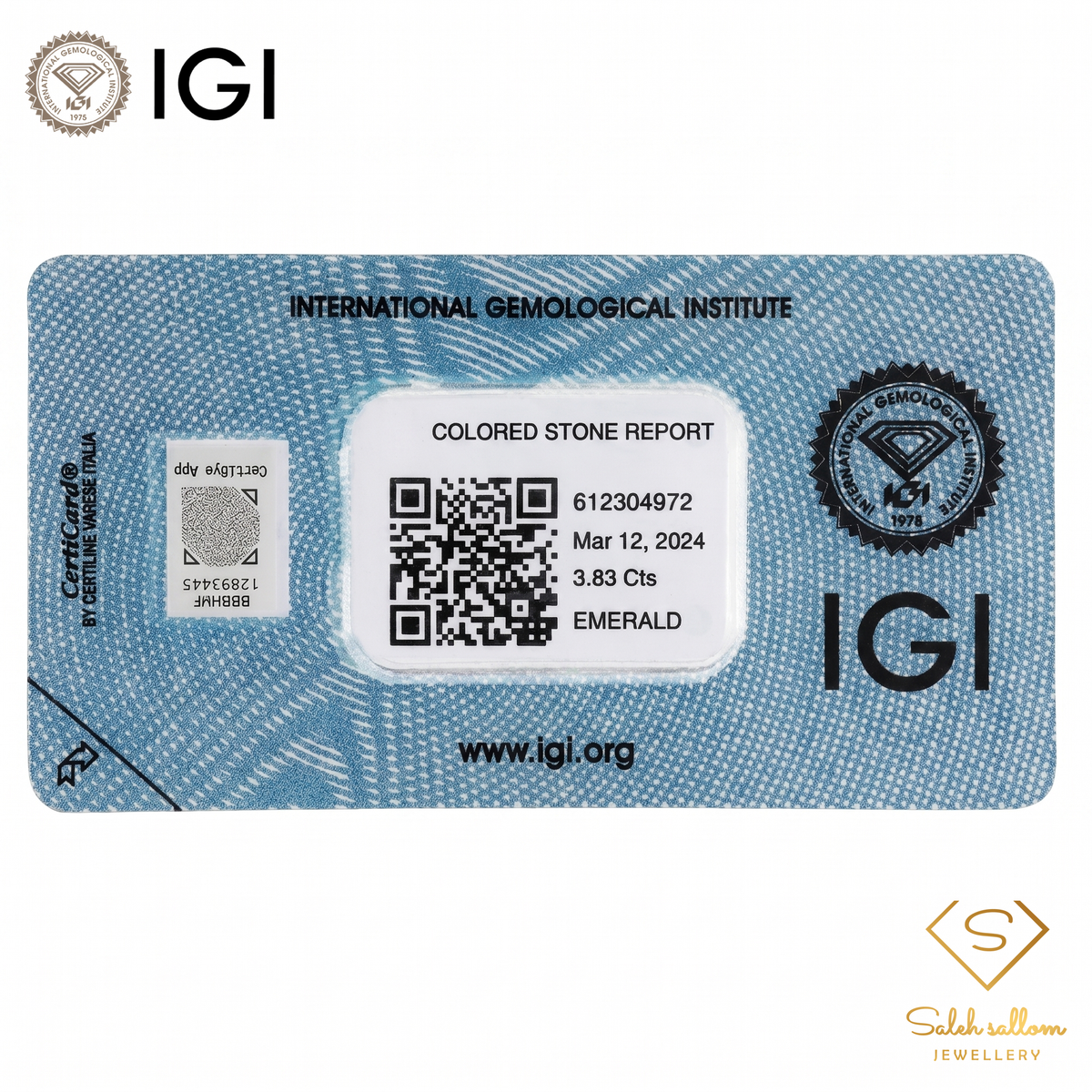 IGI Certified Natural Emerald | 3.83 Carats Oval Mixed Cut | Fine Green Collector Gemstone-Saleh Sallom