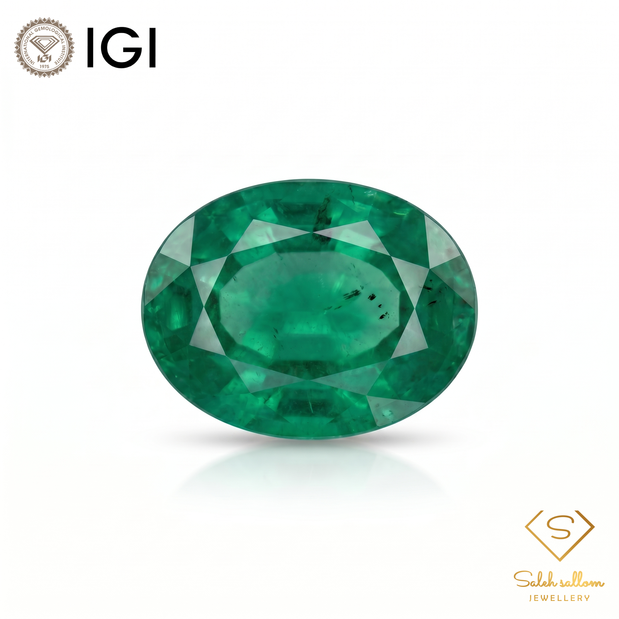 IGI Certified Natural Emerald | 0.81 Carat Oval Mixed Cut | Fine Green Collector Gemstone-Saleh Sallom Main image
