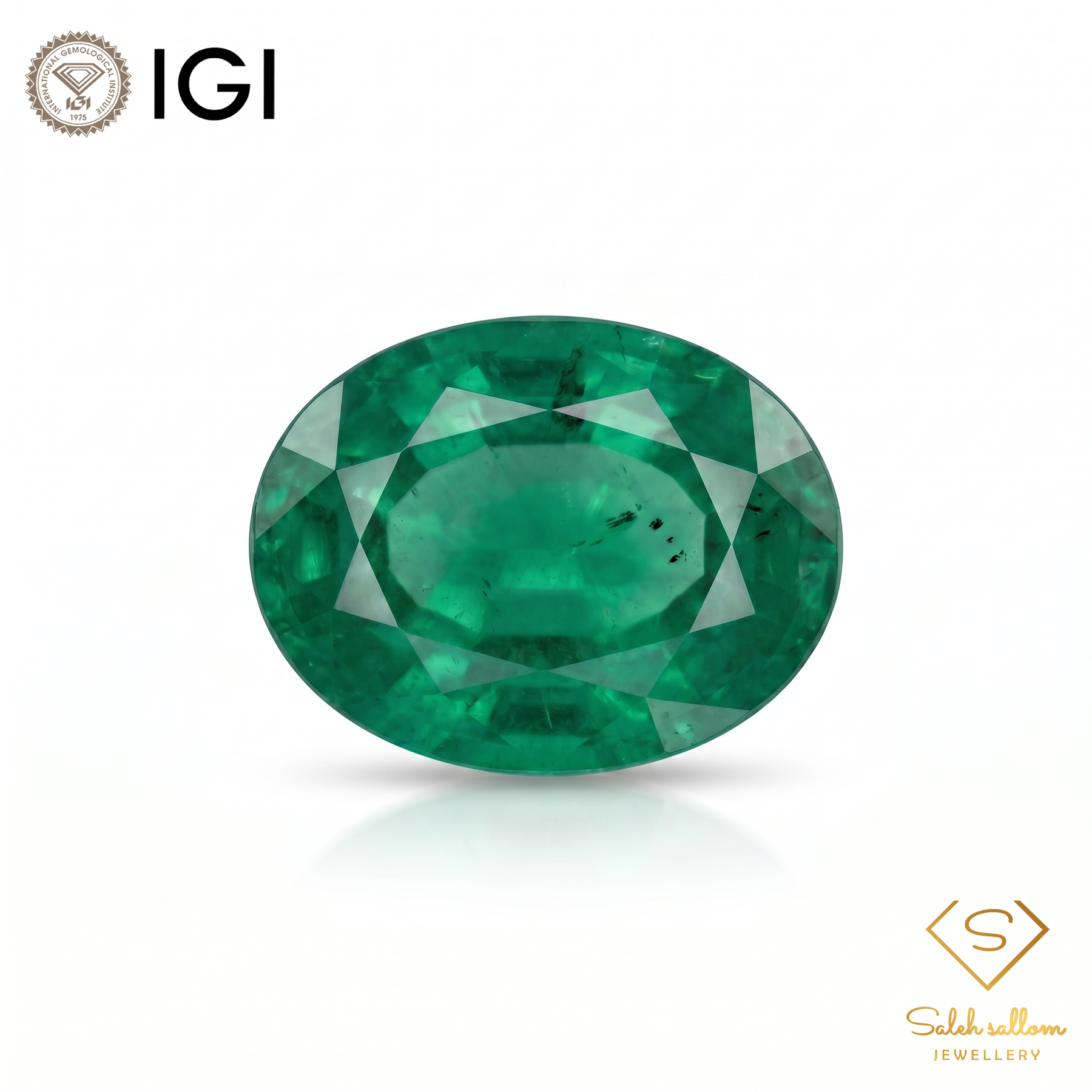 IGI Certified Natural Emerald | 0.81 Carat Oval Mixed Cut | Fine Green Collector Gemstone-Saleh Sallom
