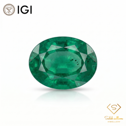 IGI Certified Natural Emerald | 0.81 Carat Oval Mixed Cut | Fine Green Collector Gemstone-Saleh Sallom