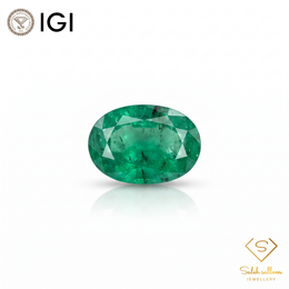 IGI Certified Natural Emerald | 2.19 Carats Oval Mixed Cut | Fine Semi-Translucent Green Gemstone-Saleh Sallom