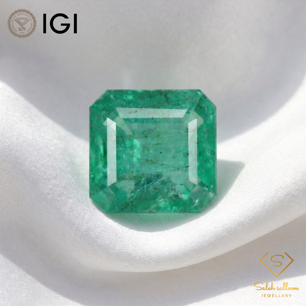 IGI Certified Natural Emerald | 1.10 Carat Square Emerald Cut | Luxury Gemstone-Saleh Sallom