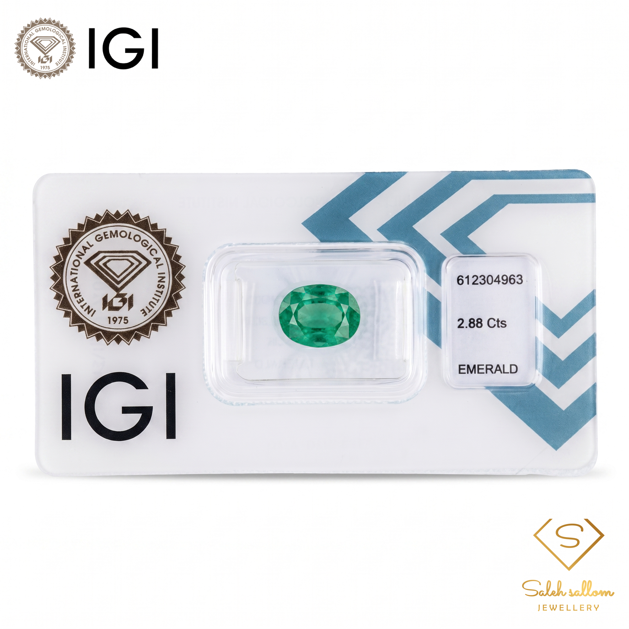 IGI Certified Natural Emerald | 2.88 Carats Oval Mixed Cut | Fine Semi-Translucent Green Gemstone Secondary image