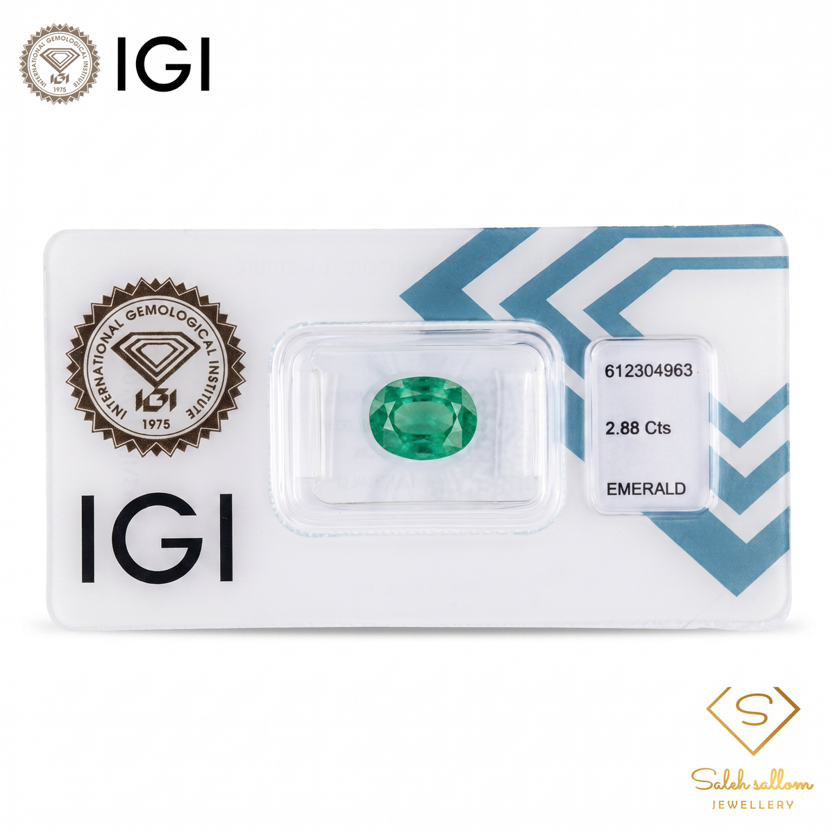 IGI Certified Natural Emerald | 2.88 Carats Oval Mixed Cut | Fine Semi-Translucent Green Gemstone-Saleh Sallom
