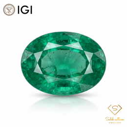 IGI Certified Natural Emerald | 2.80 Carats Oval Mixed Cut | Fine Semi-Transparent Green Gemstone-Saleh Sallom