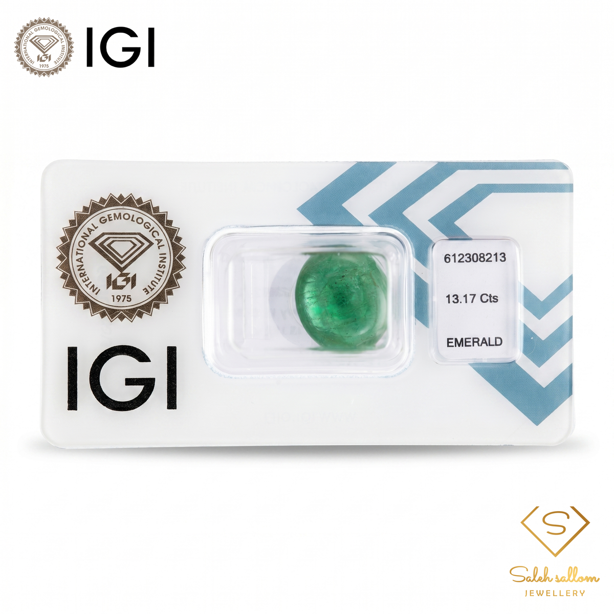 IGI Certified Natural Emerald | 13.17 Carat Oval Cabochon | Luxury Gemstone-Saleh Sallom