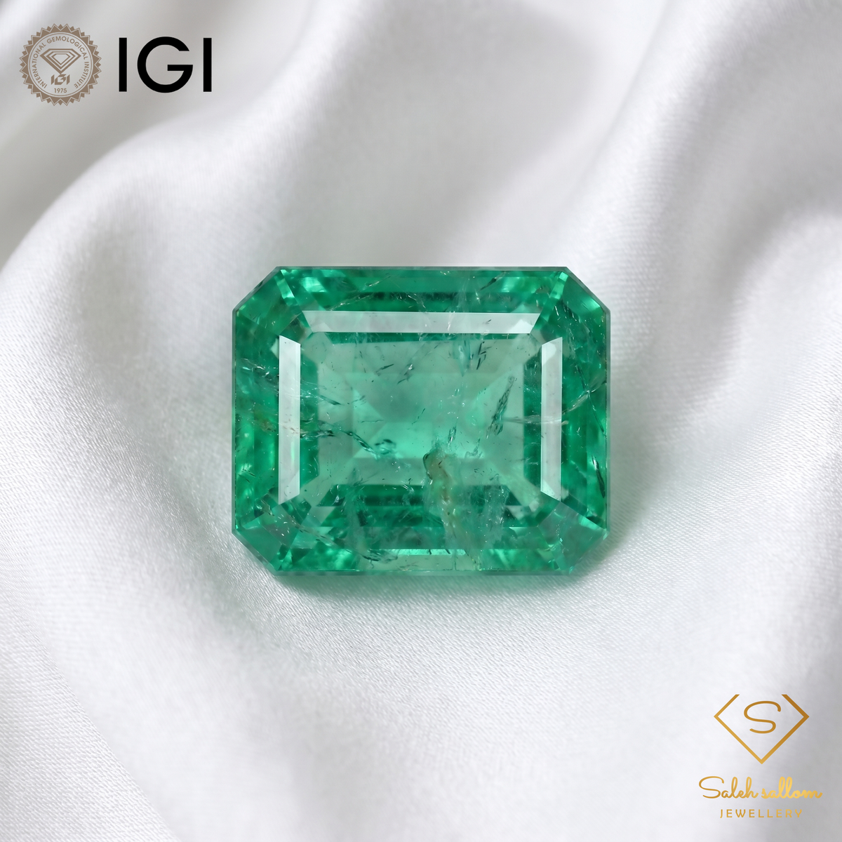 IGI Certified Natural Emerald | 1.32 Carats Emerald Cut | Fine Transparent Green Gemstone-Saleh Sallom