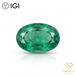 IGI Certified Natural Emerald | 2.31 Carats Oval Cut | Moderate Oil Enhancement-Saleh Sallom