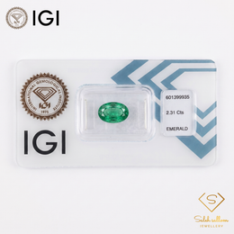 IGI Certified Natural Emerald | 2.31 Carats Oval Mixed Cut | Fine Green Gemstone-Saleh Sallom