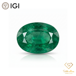 IGI Certified Natural Emerald | 3.28 Carats Oval Mixed Cut | Fine Green Gemstone-Saleh Sallom