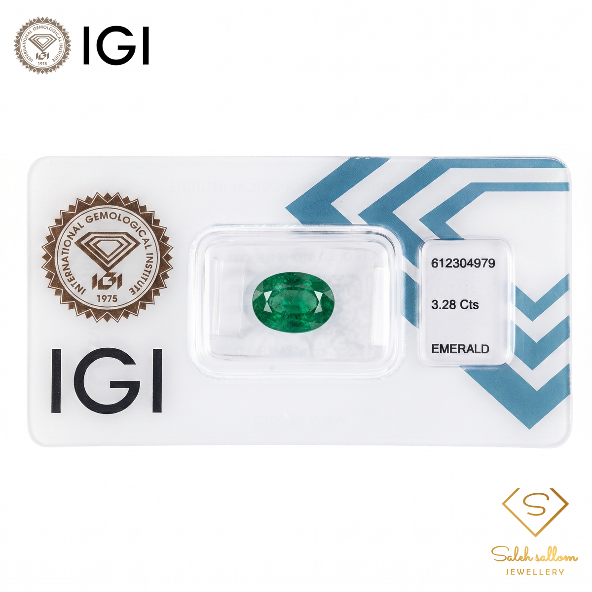 IGI Certified Natural Emerald | 3.28 Carats Oval Mixed Cut | Moderate Oil Enhancement-Saleh Sallom