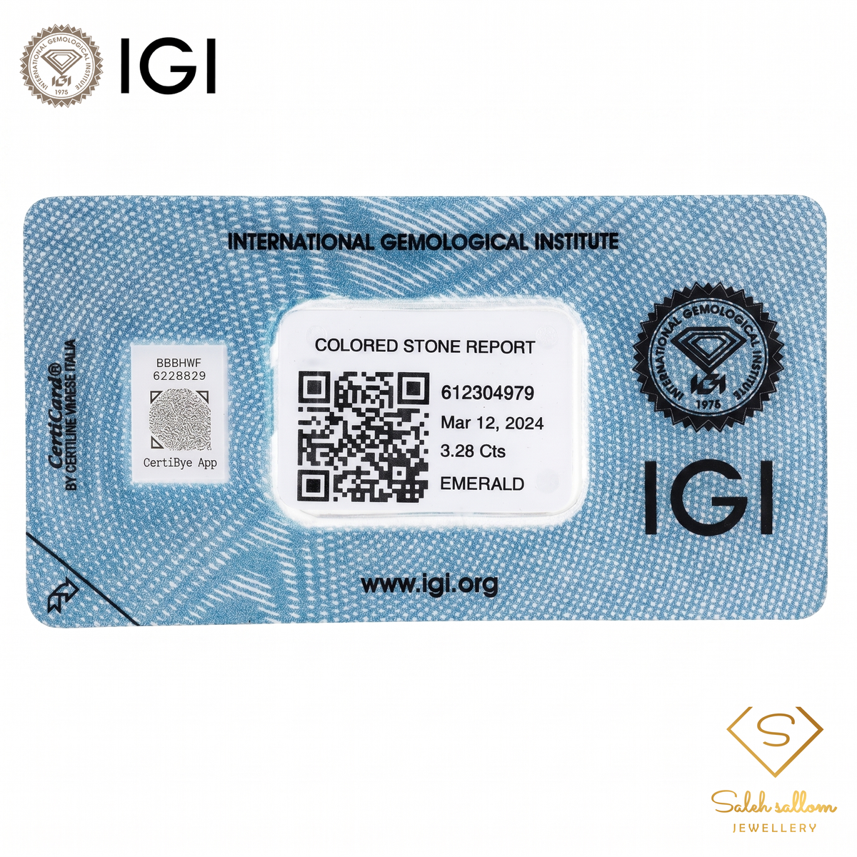 IGI Certified Natural Emerald | 3.28 Carats Oval Mixed Cut | Moderate Oil Enhancement-Saleh Sallom