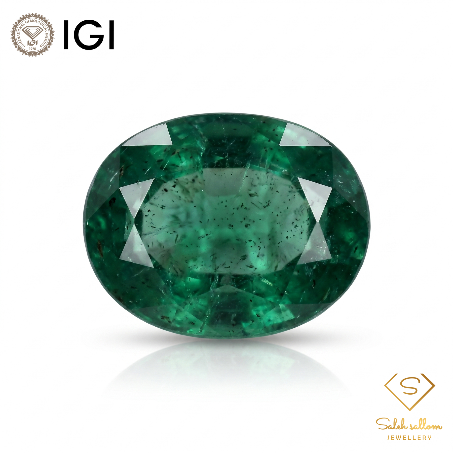 IGI Certified Natural Emerald | 1.83 Carats Oval Mixed Cut | Fine Green Gemstone-Saleh Sallom