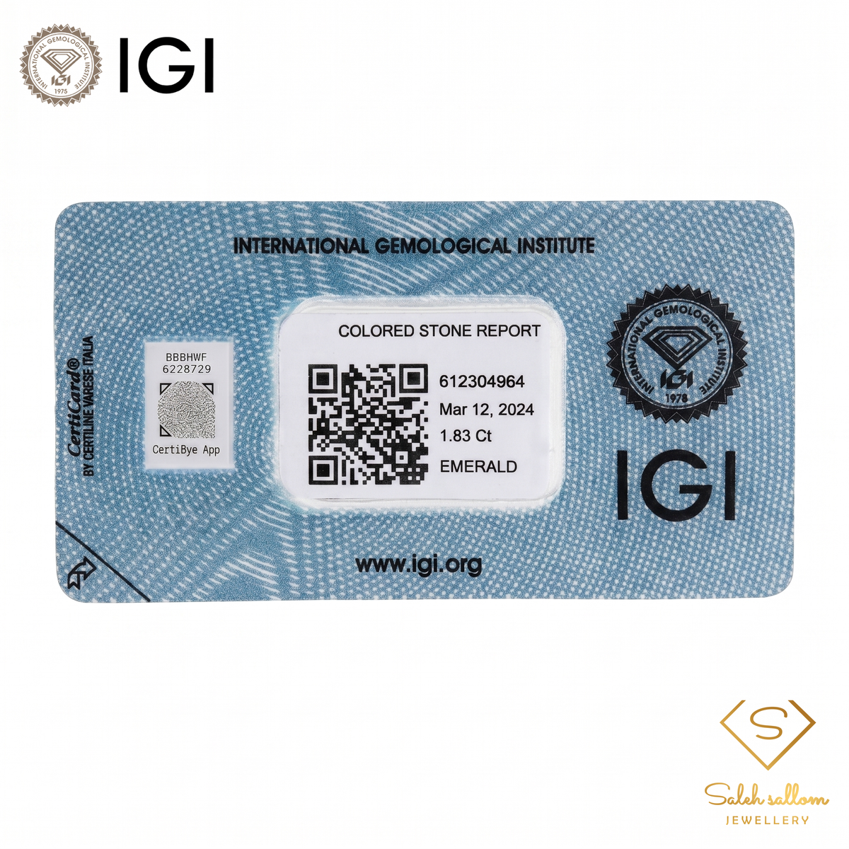 IGI Certified Natural Emerald | 1.83 Carats Oval Mixed Cut | Moderate Oil Enhancement-Saleh Sallom