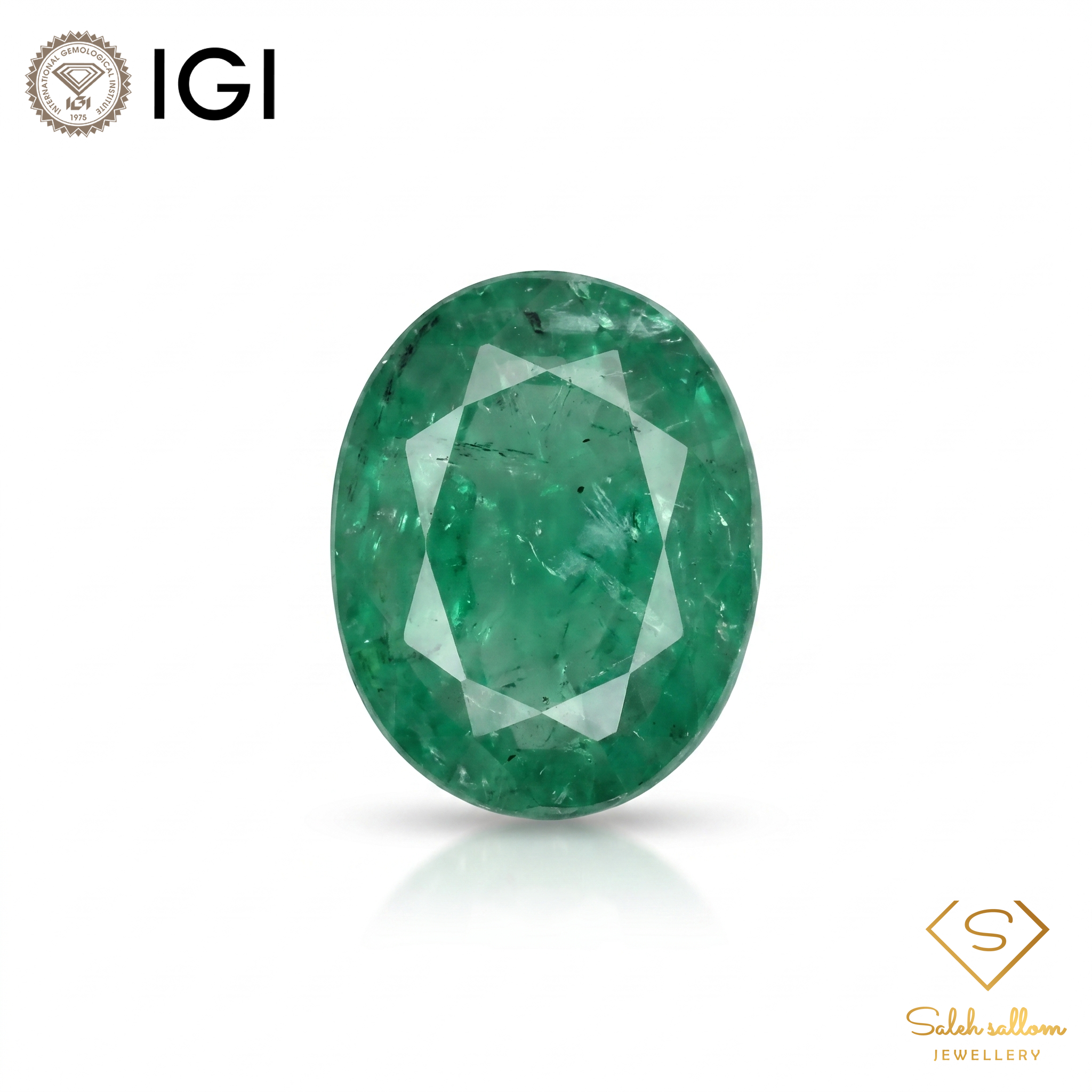 IGI Certified Natural Emerald | 0.99 Carat Oval Mixed Cut | Fine Green Gemstone-Saleh Sallom