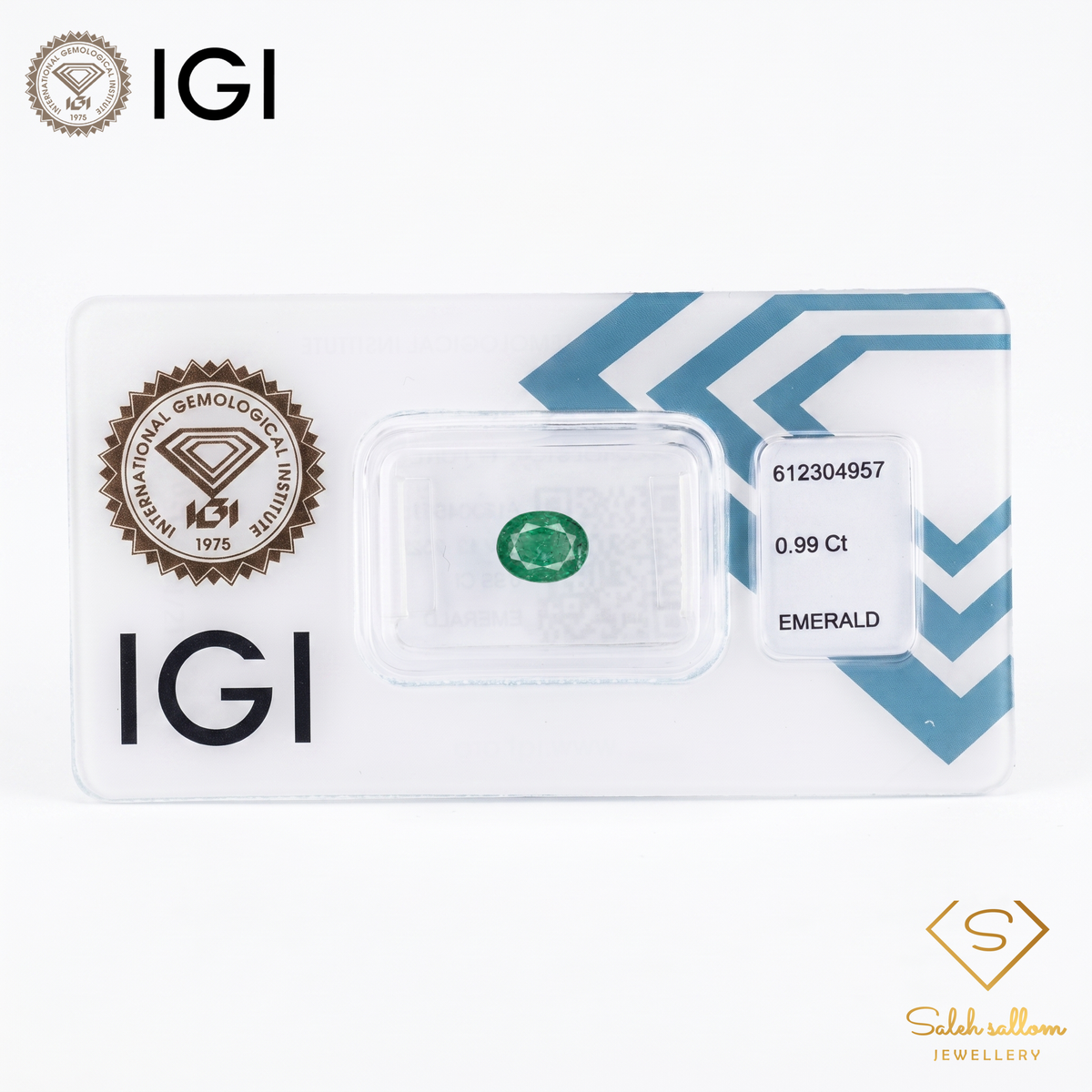 IGI Certified Natural Emerald | 0.99 Carat Oval Mixed Cut | Fine Green Gemstone-Saleh Sallom