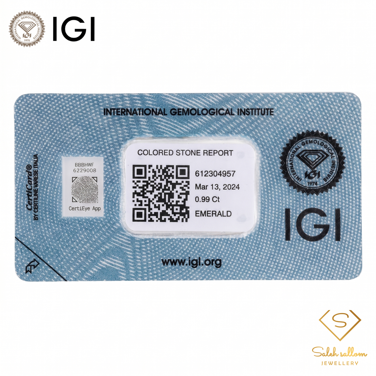 IGI Certified Natural Emerald | 0.99 Carat Oval Mixed Cut | Fine Green Gemstone-Saleh Sallom