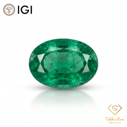IGI Certified Natural Emerald | 2.55 Carats Oval Mixed Cut | Moderate Oil Enhancement-Saleh Sallom