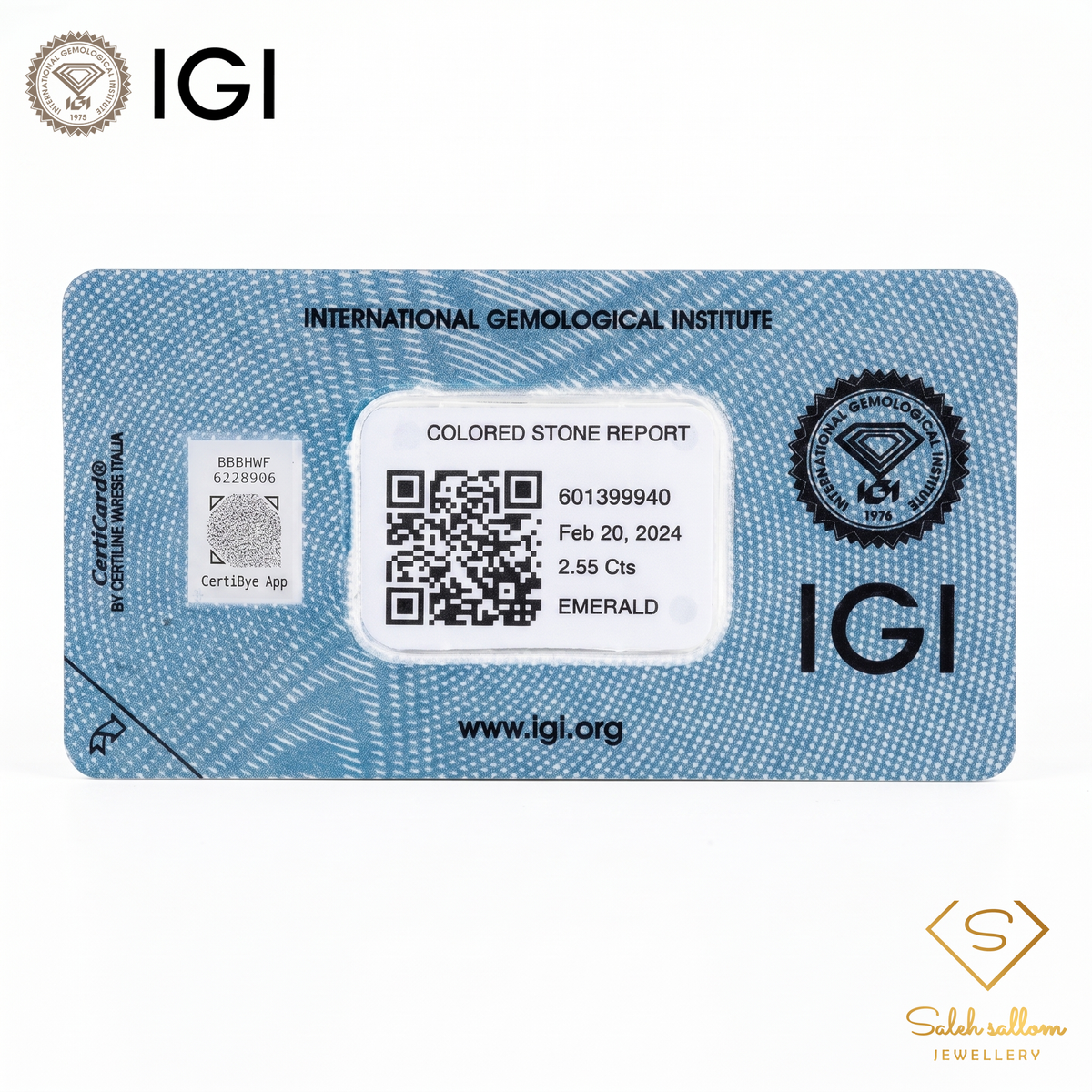 IGI Certified Natural Emerald | 2.55 Carats Oval Mixed Cut | Fine Green Gemstone-Saleh Sallom