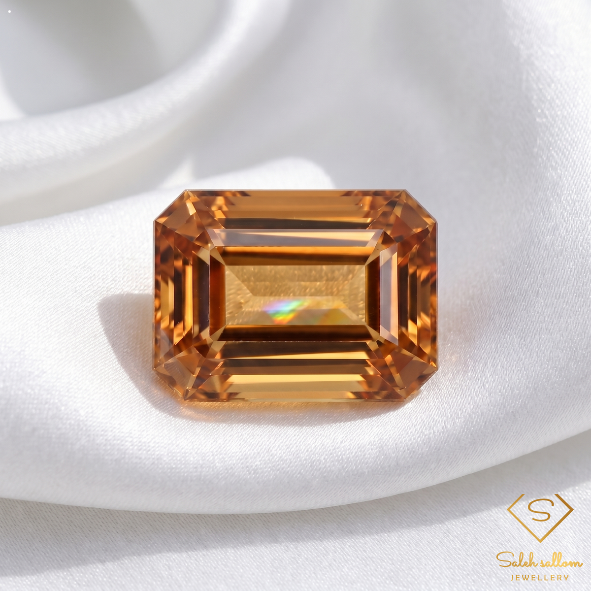 Natural Yellow Zircon | 3.60 Carats Octagon Cut | VS Clarity | Cambodia Gemstone-Saleh Sallom