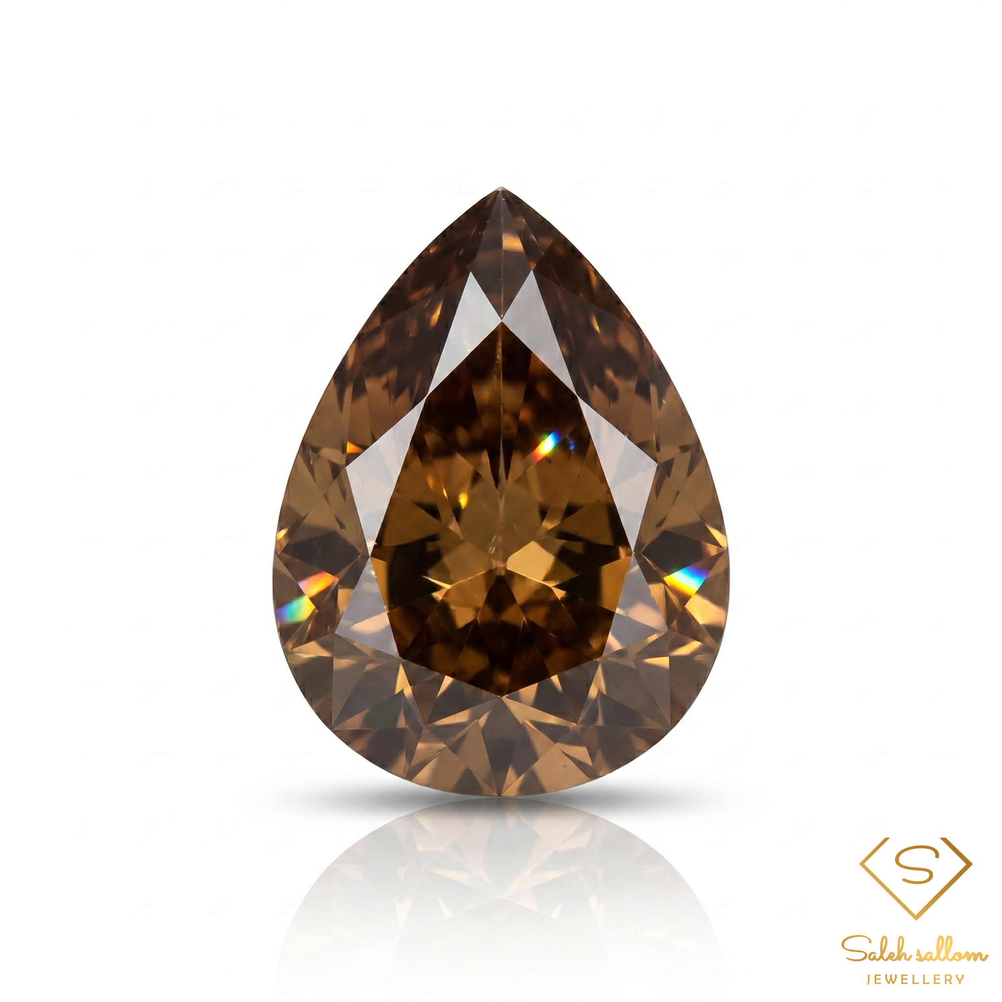 Natural Unheated Yellow Zircon | 2.59 Carats Pear Cut | VS Clarity | Tanzania Gemstone-Saleh Sallom Main image