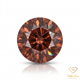Natural Pinkish Champagne Zircon | 1.06 Carats Round Cut | Unheated Gemstone | Africa-Saleh Sallom
