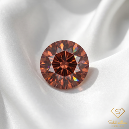 Natural Pinkish Champagne Zircon | 1.06 Carats Round Cut | Unheated Gemstone | Africa-Saleh Sallom
