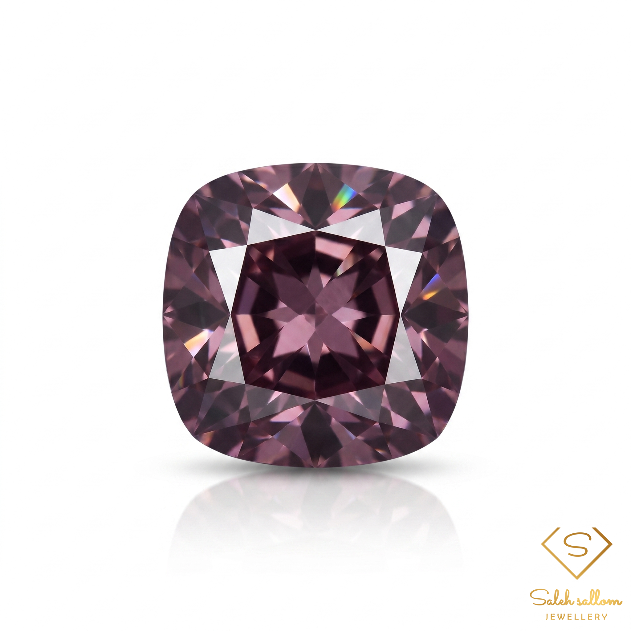 Natural Pinkish Purple Spinel 0.99 Carat Cushion Cut VVS Myanmar Gemstone-Saleh Sallom Main image