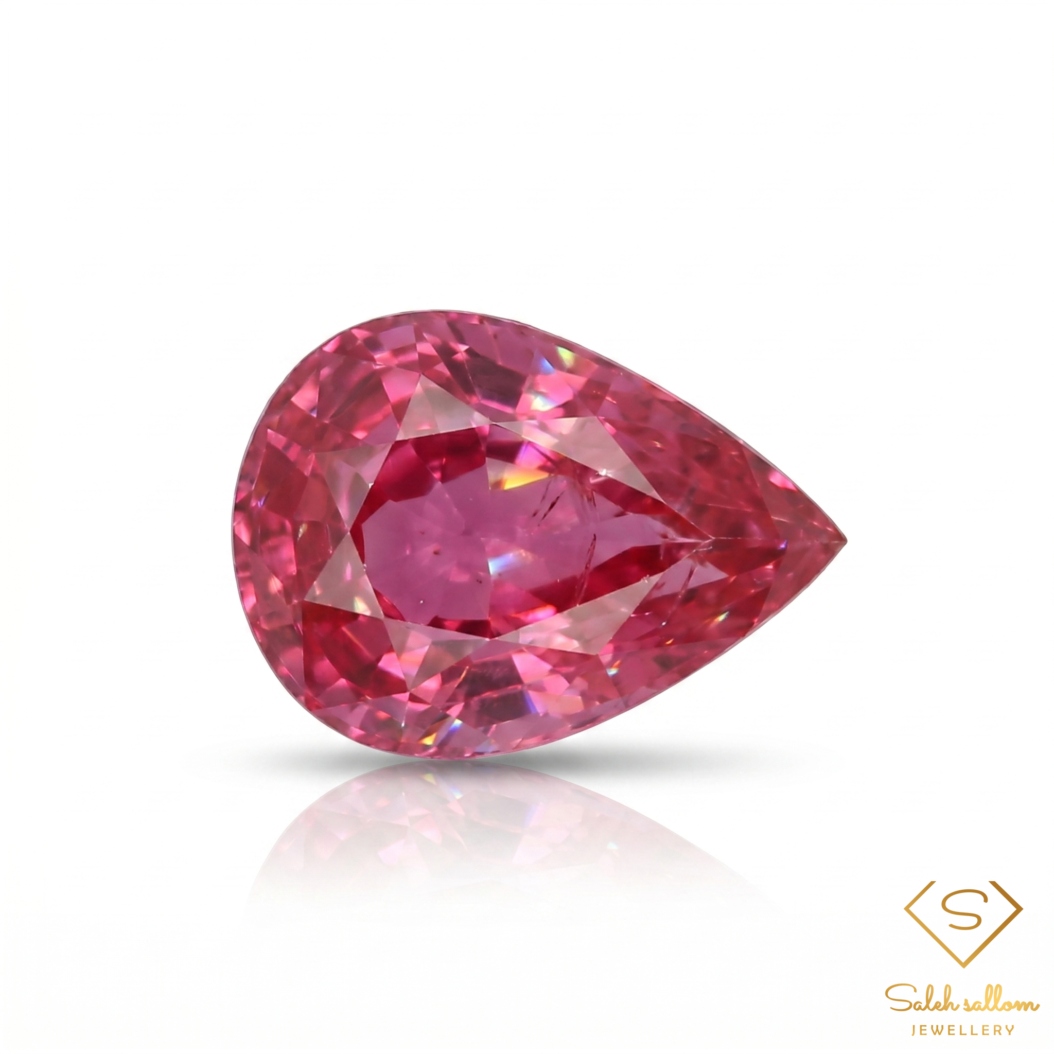 Natural Pink Spinel 0.95 Carat Pear Cut Tanzania Gemstone-Saleh Sallom Main image