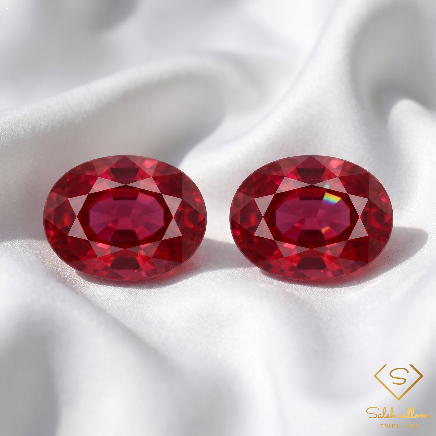 Matched Pair Natural Purplish Pink Spinel 0.60 Carat Total Weight Oval Cut Myanmar Gemstones-Saleh Sallom