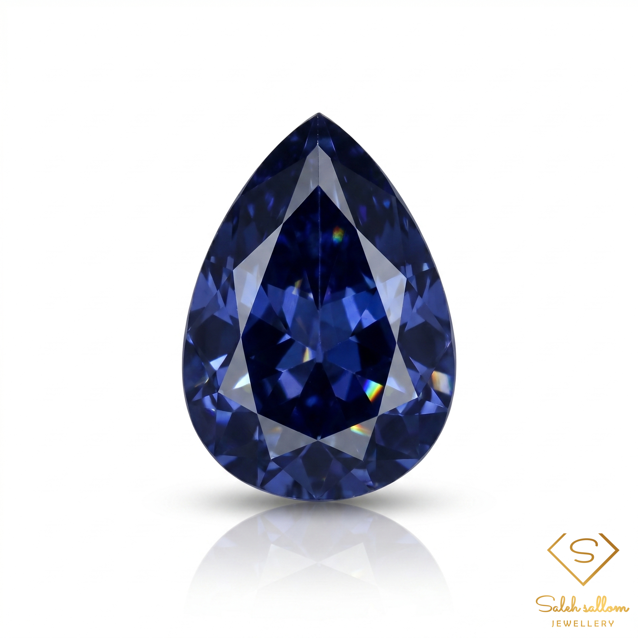 1.71 Ct Natural Bluish Violet Iolite Pear Cut VS Namibia Gemstone-Saleh Sallom Main image