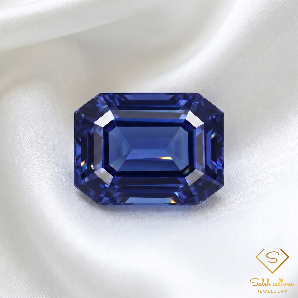 2.68 Ct Natural Bluish Violet Iolite Octagon Cut VS Namibia Gemstone-Saleh Sallom