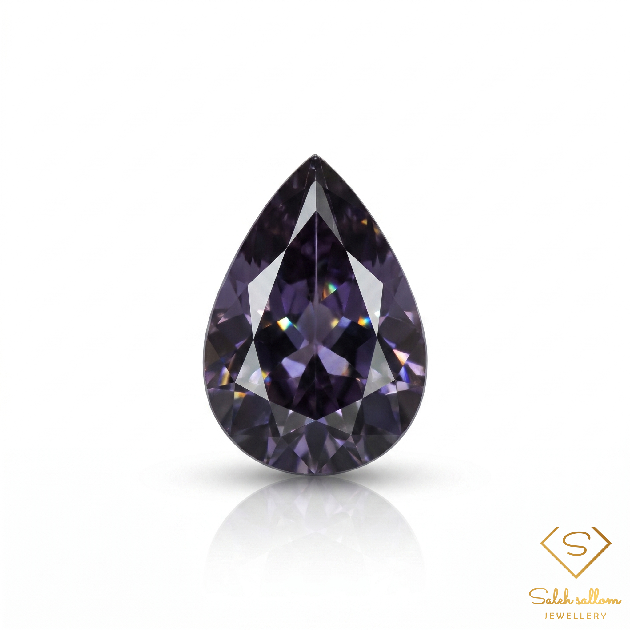 0.54 Ct Natural Bluish Violet Iolite Pear Cut VS Madagascar Gemstone-Saleh Sallom Main image