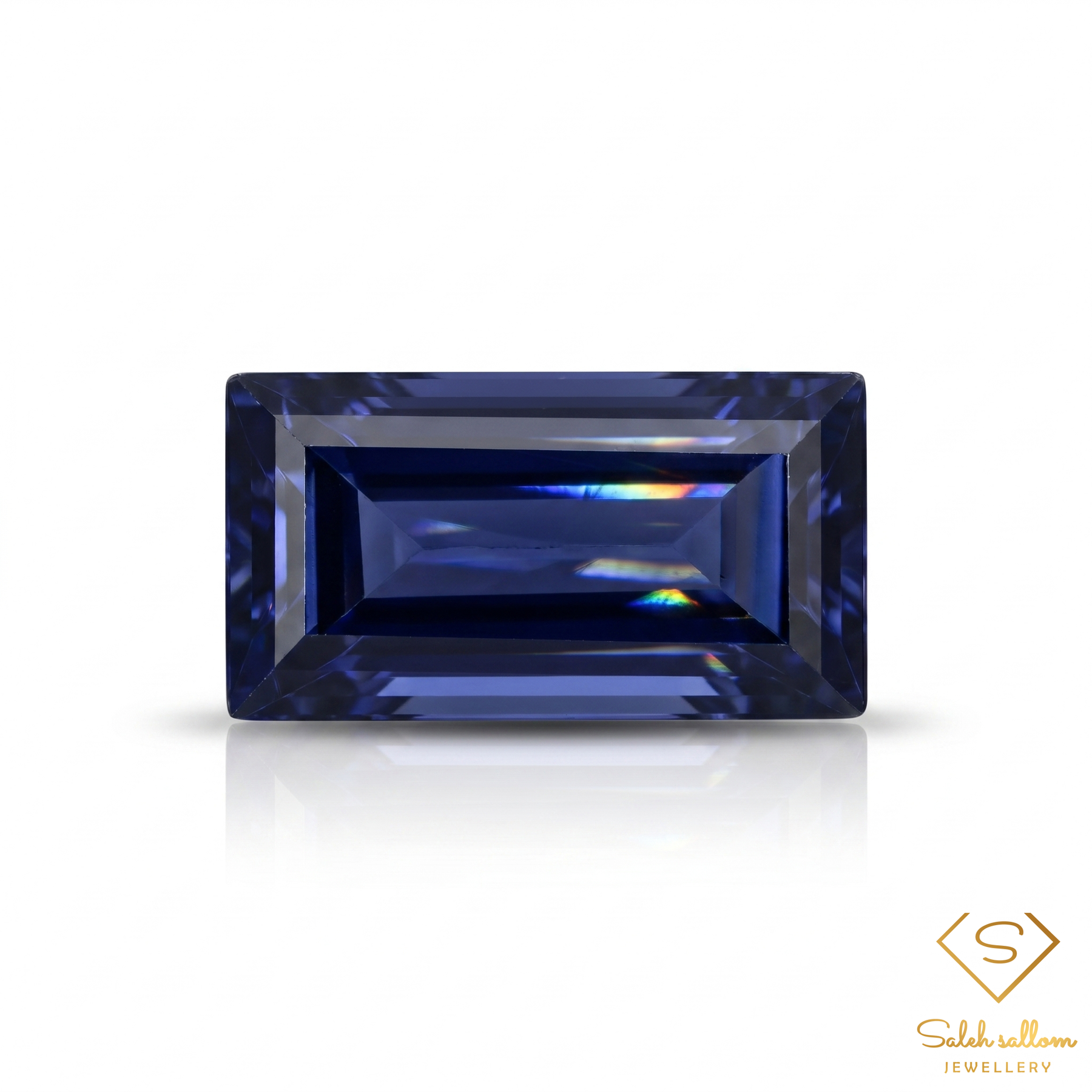 2.27 Ct Natural Bluish Violet Iolite Baguette Cut VS Namibia Gemstone-Saleh Sallom