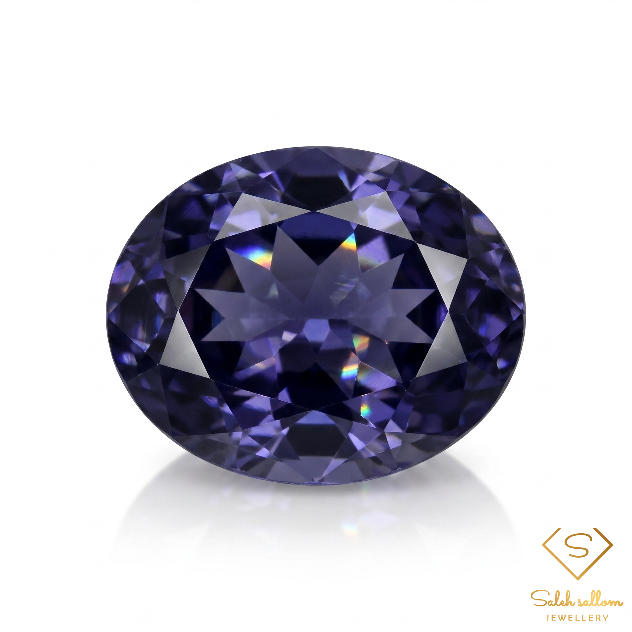 3.69 Ct Natural Bluish Violet Iolite Oval Cut Namibia Gemstone-Saleh Sallom Main image