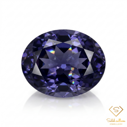 3.69 Ct Natural Bluish Violet Iolite Oval Cut Namibia Gemstone-Saleh Sallom
