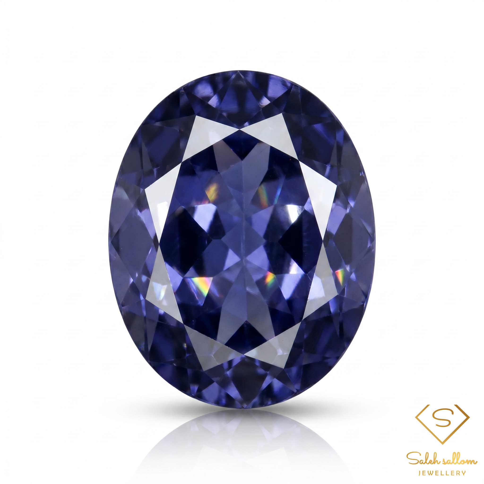 0.95 Ct Natural Bluish Violet Iolite Oval Cut Namibia Gemstone-Saleh Sallom Main image