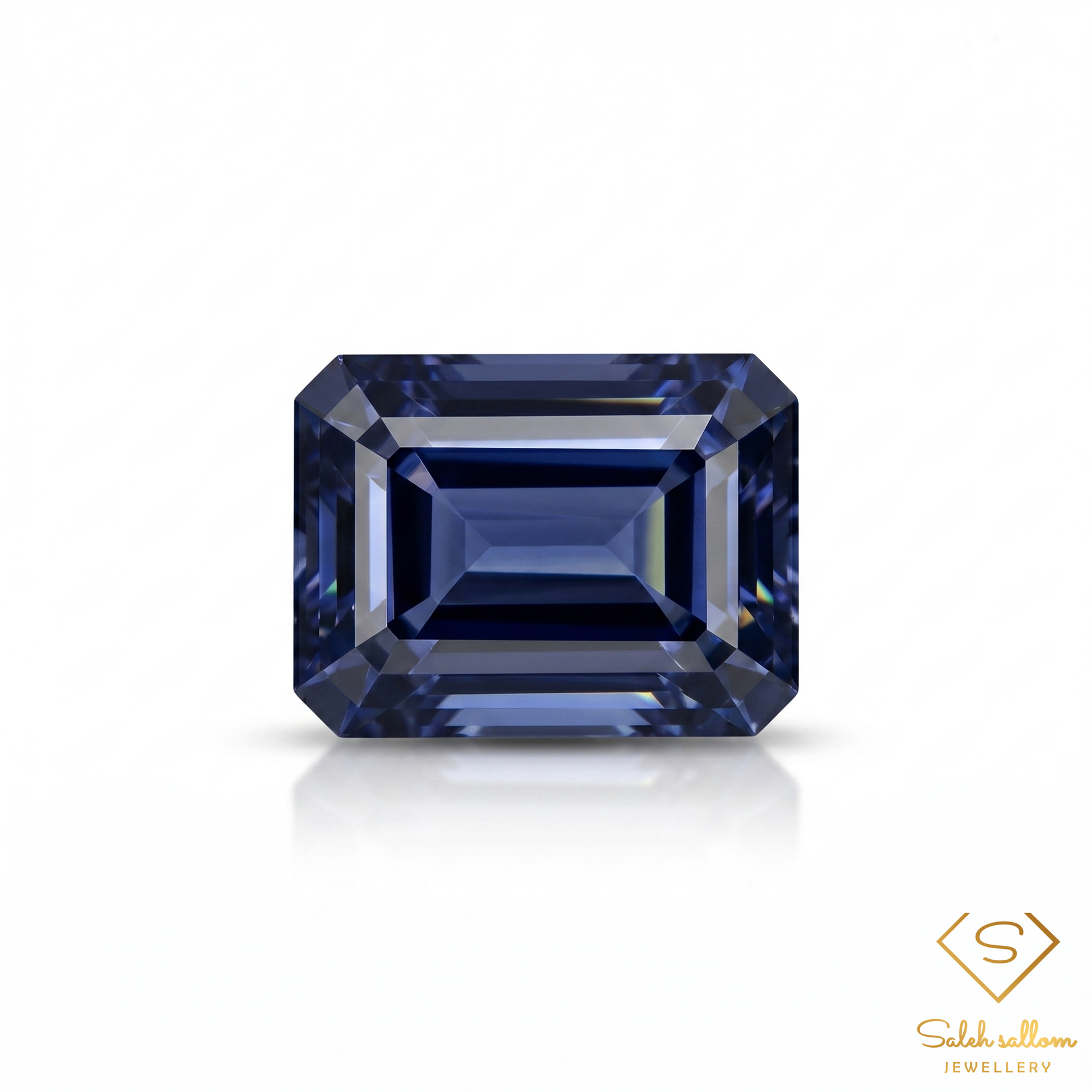 1.38 Ct Natural Bluish Violet Iolite Octagon Cut VVS Namibia Gemstone-Saleh Sallom