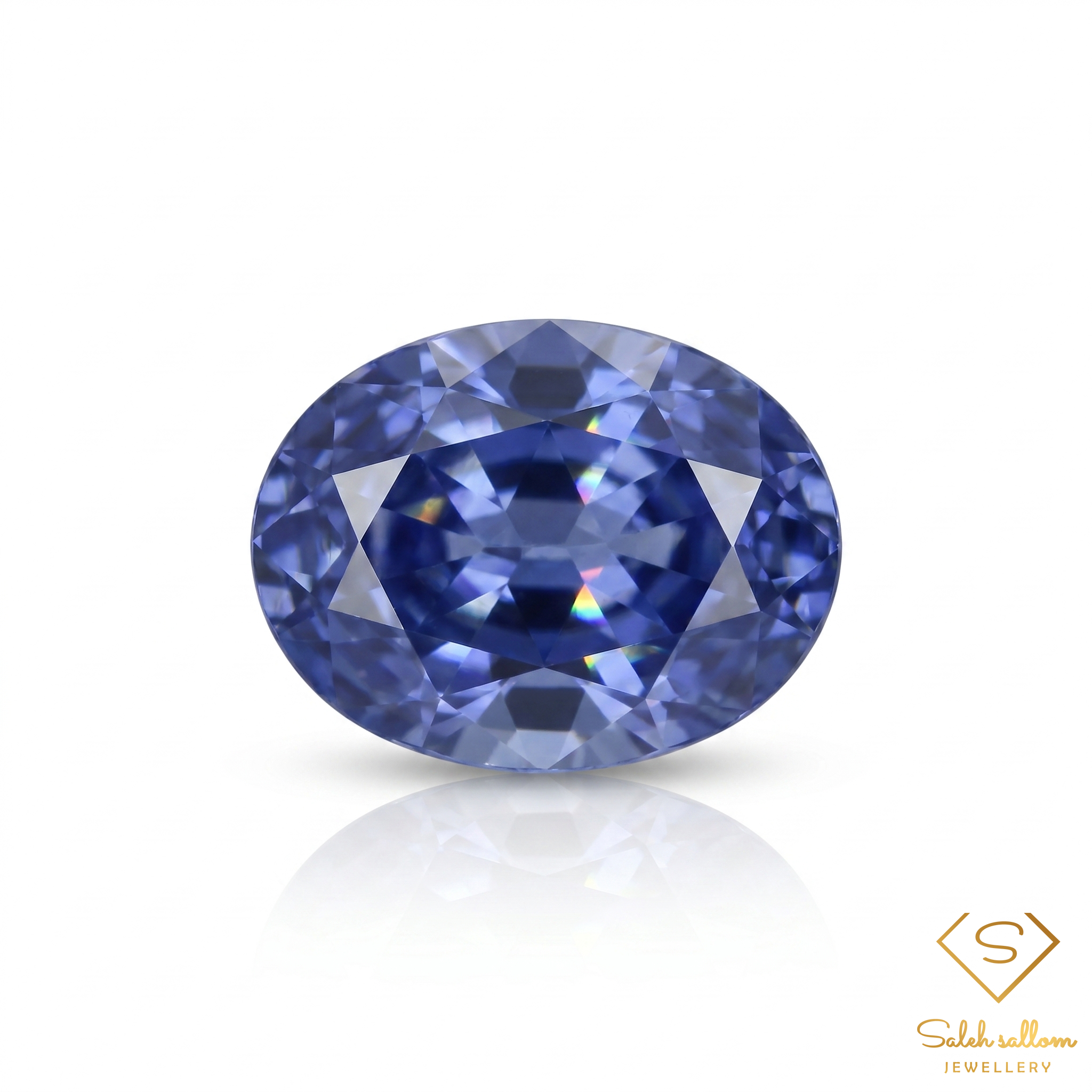 2.41 Ct Natural Bluish Violet Iolite Oval Cut Namibia Gemstone-Saleh Sallom Main image