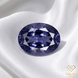 0.95 Ct Natural Bluish Violet Iolite Oval Cut Namibia Gemstone-Saleh Sallom