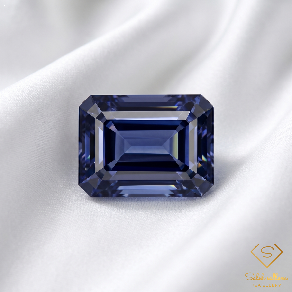 1.38 Ct Natural Bluish Violet Iolite Octagon Cut VVS Namibia Gemstone-Saleh Sallom