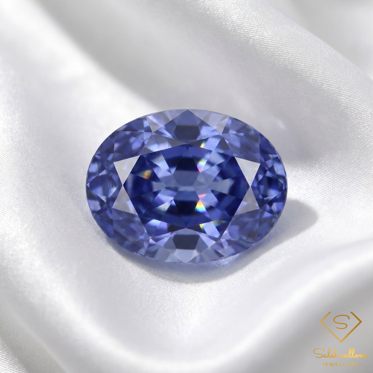 2.41 Ct Natural Bluish Violet Iolite Oval Cut Namibia Gemstone-Saleh Sallom