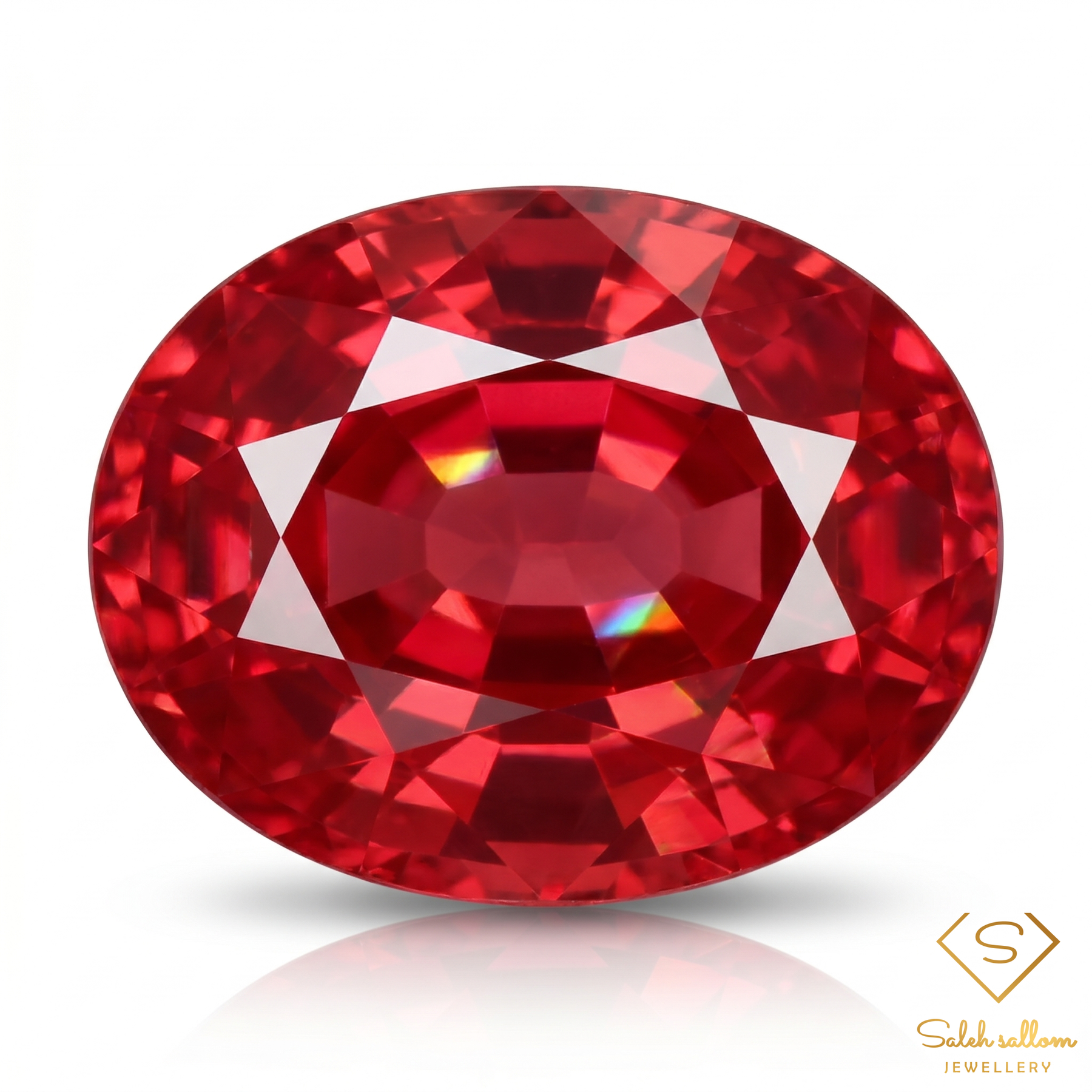 0.41 Ct Natural Orangy Sapphire Oval Cut Tanzania Gemstone-Saleh Sallom