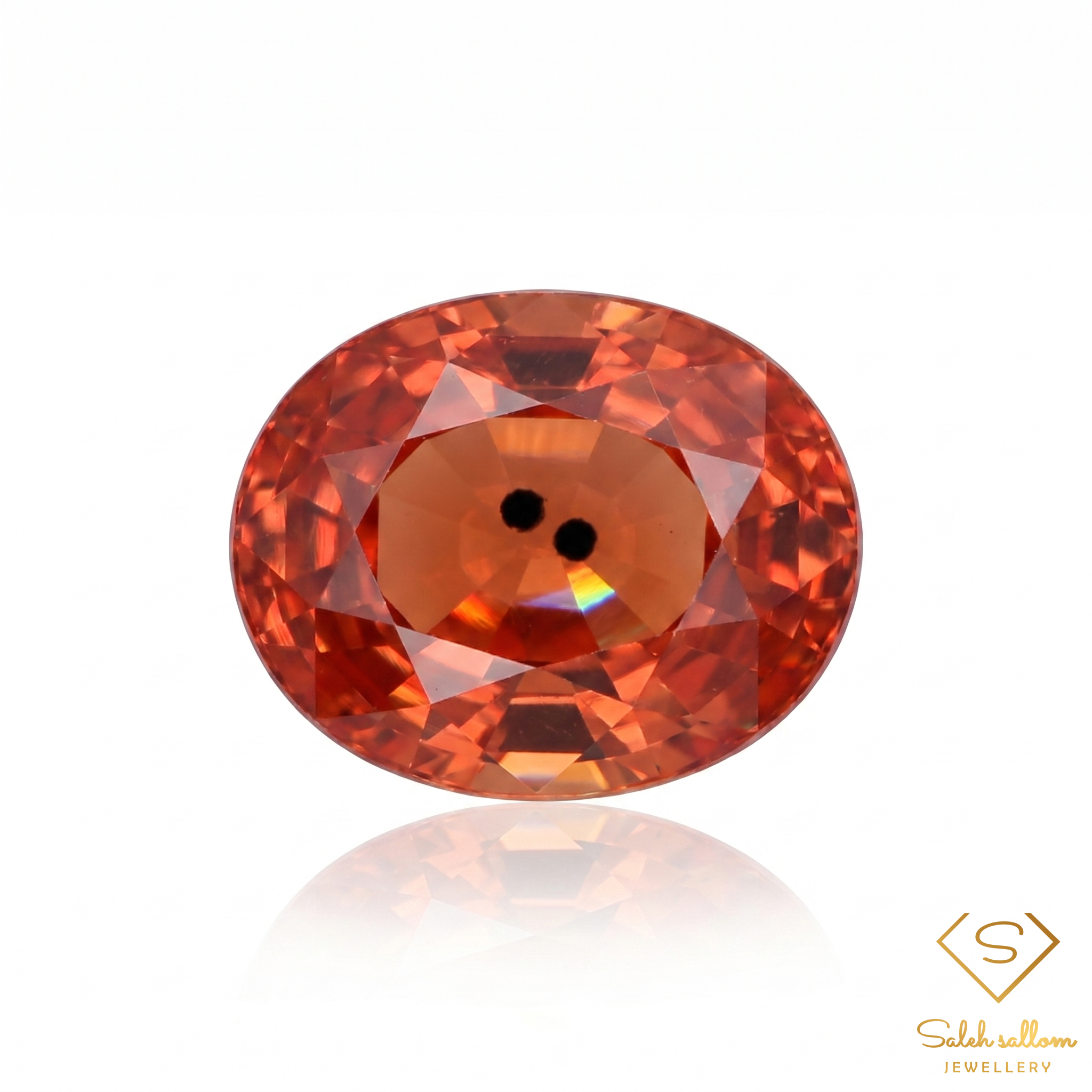 0.28 Ct Natural Maple Orange Sapphire Oval Cut Tanzania Gemstone-Saleh Sallom Main image