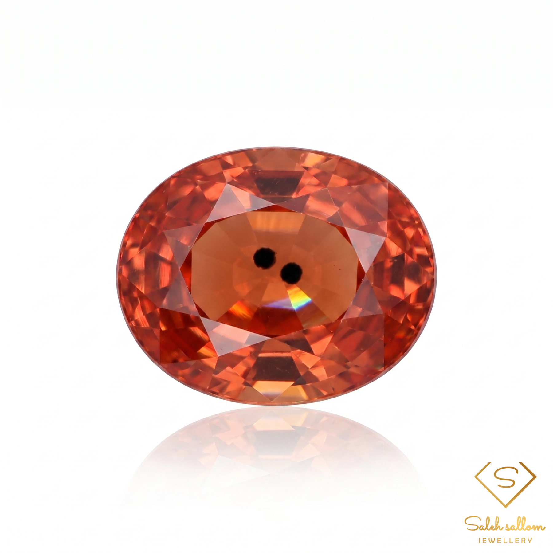0.28 Ct Natural Maple Orange Sapphire Oval Cut Tanzania Gemstone-Saleh Sallom