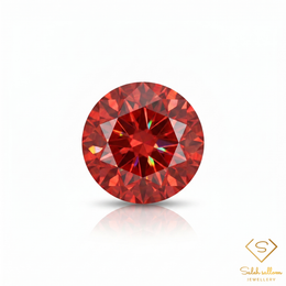 0.25 Ct Natural Maple Reddish Orange Sapphire Round Cut Songea Tanzania Gemstone-Saleh Sallom